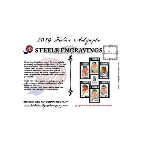 2019 Historic Autographs Steele Engravings Hobby Baseball 10 